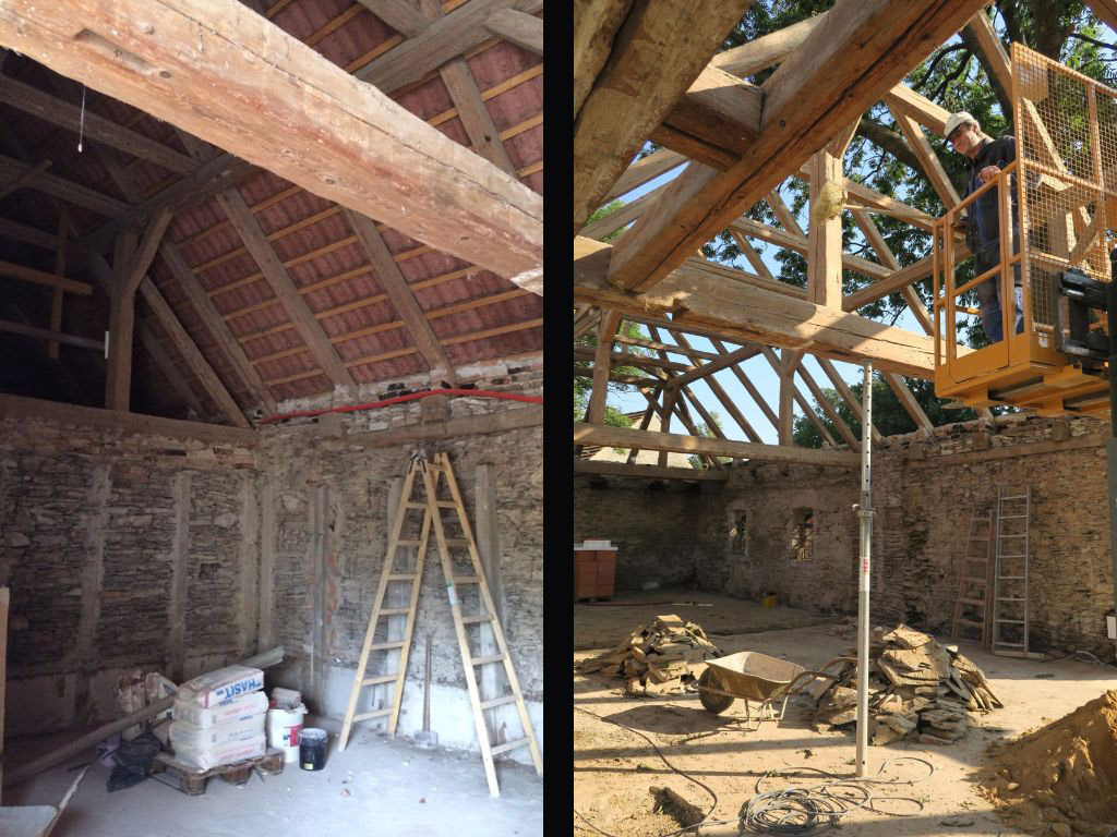 Stodola Herink - rekonstrukce střechy pivnice
